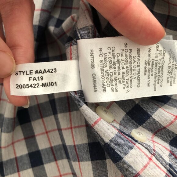 J.Crew Vintage Stretch Secret Wash Shirt in Gray/Blue Plaid, Medium, Slim - Picture 5 of 8